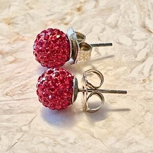 Elegant Red Crystal Stud Earrings